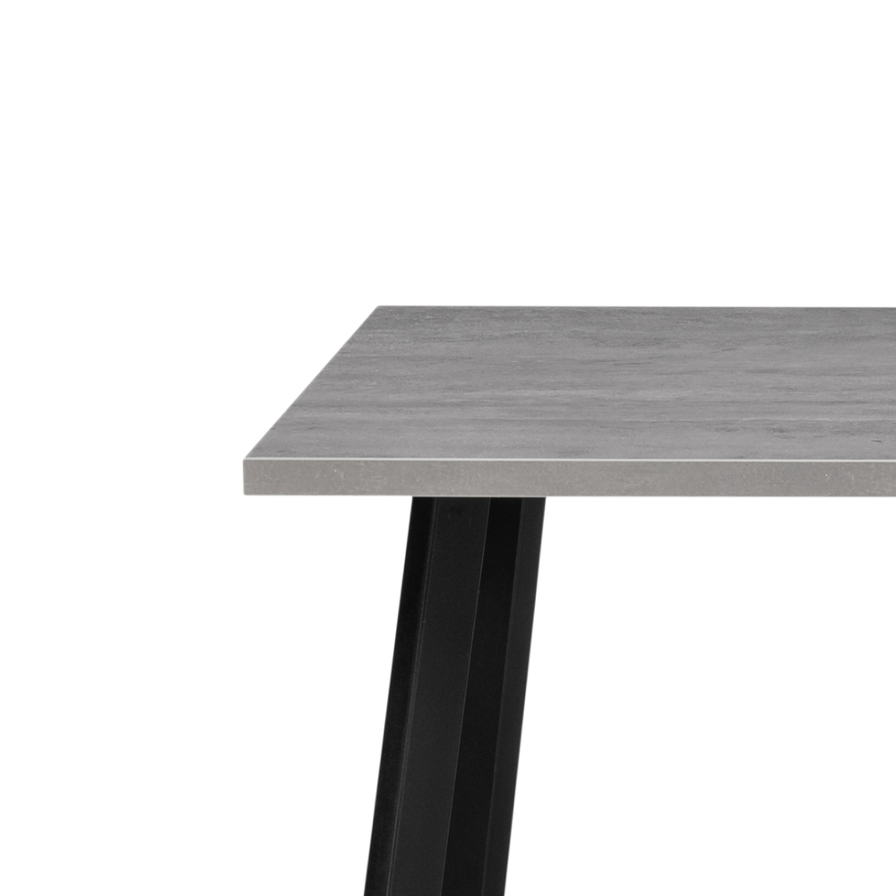 Стол деревянный Woodville Тринити Лофт 140х80 бетон светлый, белый матовый, ножки белые