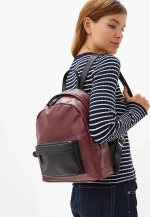 рюкзак закругленный бордо с черными вставками