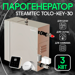Steamtec TOLO KEY 30 - 3 кВт (ВЛАГОСТОЙКИЙ модуль управления), парогенератор для хамама и турецкой бани