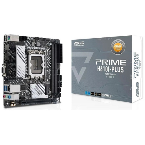 Материнская плата ASUS PRIME H610I-PLUS-CSM, LGA1700/H610/2xDDR4/PCI-E/SB/GLAN/DP/HDMI/D-Sub/Mini-ITX (90MB1GB0-M0EAYC)