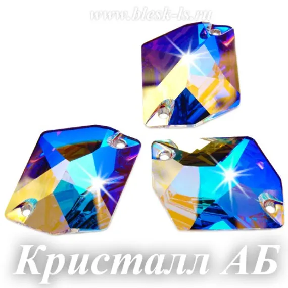 Пришивной космик Solvo с 2 отверстиями, Кристалл АБ