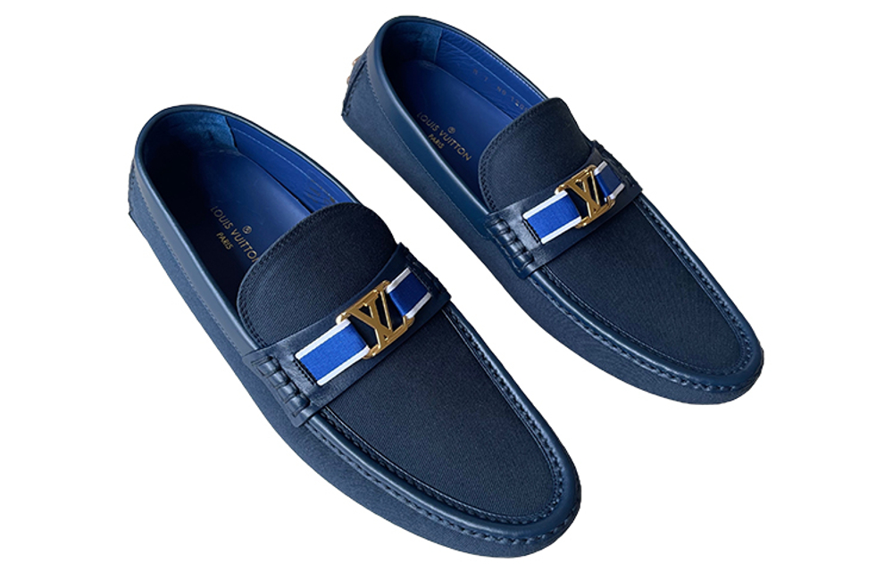LOUIS VUITTON Gommino Loafers Men"s Blue