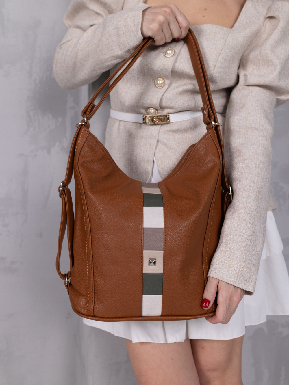 GERA Сумка-рюкзак женская через плечо, трансформер