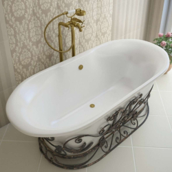 Ванна из литьевого мрамора Эстет Лион 174х80 белая, ФР-00000684