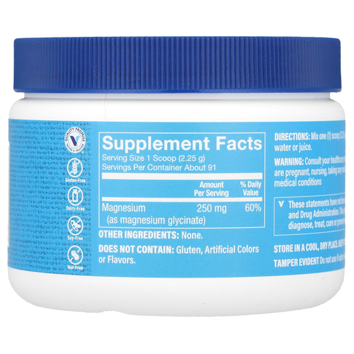 The Vitamin Shoppe, Порошок глицината магния, без добавок, 205 г (7,23 унции)