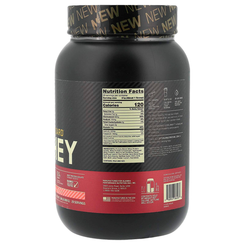Optimum Nutrition, Gold Standard 100% Whey, сывороточный протеин, со вкусом клубники со сливками, 899 кг (1,98 фунта)