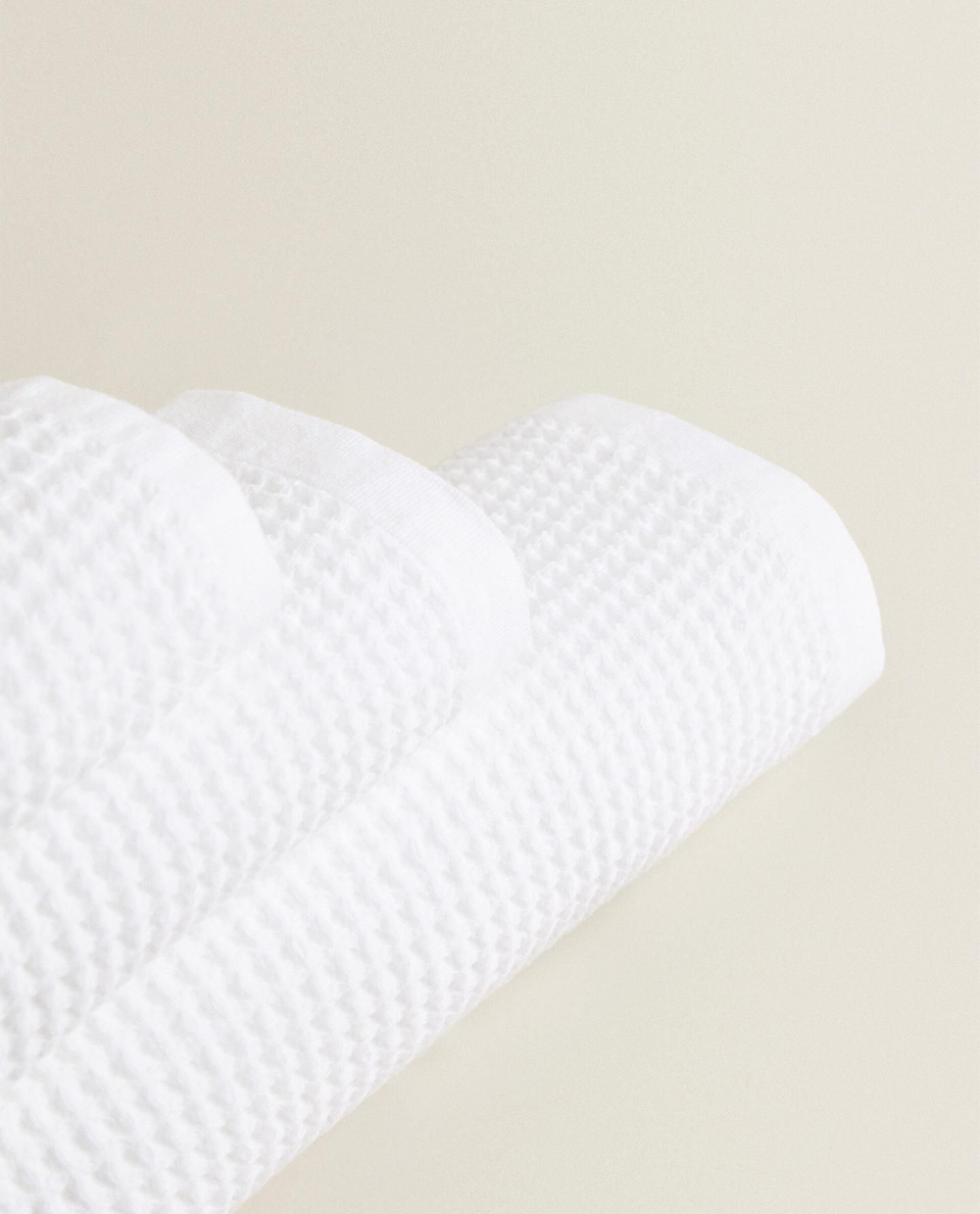 Zara Home - Хлопковое вафельное банное полотенце, белый, 90х150 см