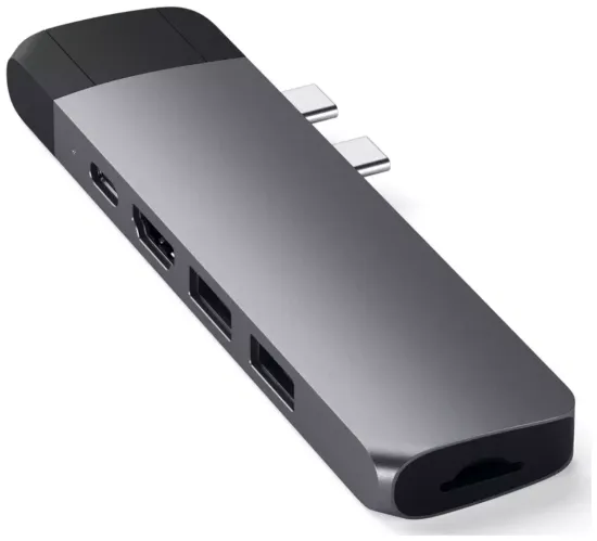 USB-концентратор Satechi Type-C Pro Hub Adapter with Ethernet (ST-TCPHE), разъемов: 3, space gray