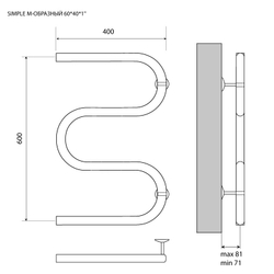 Полотенцесушитель MELODIA Simple 60/40 (MTRSP6040)