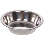 Миска пластиковая с металлической чашкой двойная «Колор-Лягушонок» 27,8*15,5*4см цвет нежно-розовый/300мл