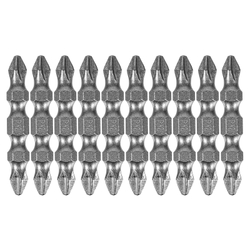 Бита двухсторонняя, PH2-PH2 х 45 мм, сталь S2, 10 шт. Denzel