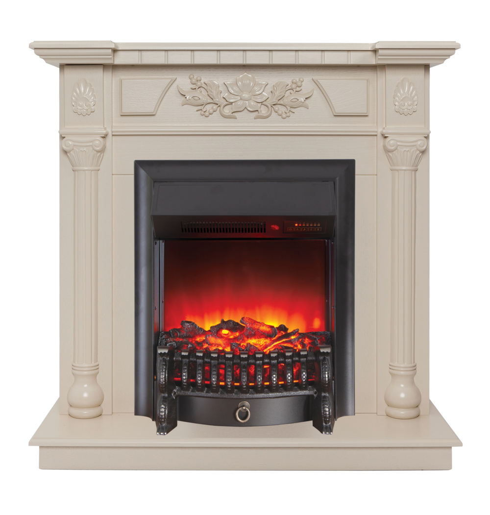 Каминокомплект Real Flame Dacota WT с очагом Fobos Lux Black RC