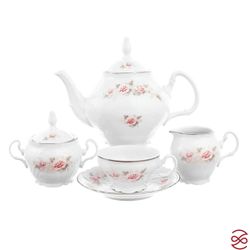 Чайный сервиз Bernadotte Серая роза платина 6 персон 17 предметов