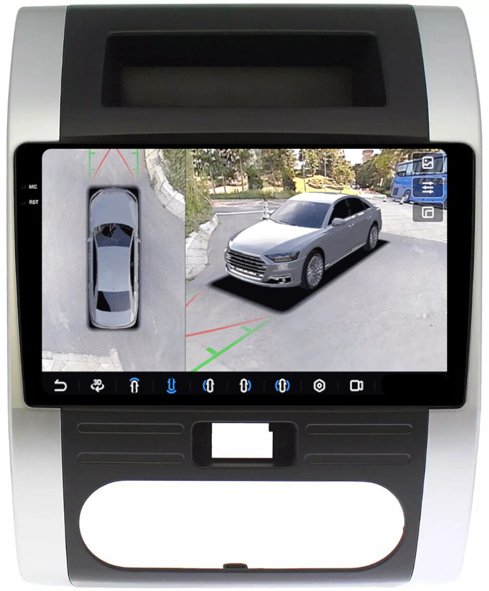 Магнитола для Nissan X-Trail T31 2007-2014 - FarCar BX1193M-360 монитор 10.36" 2K QLED на Android 13, 6Гб+128Гб, CarPlay, 4G SIM-слот, 4 камеры в комплекте