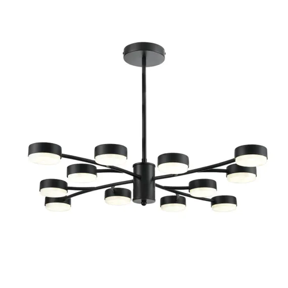 8117/12 COMFI LN25 195 черный, металл Люстра LED GX53 12*7W 220V TORINA