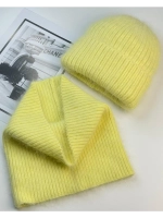 комплект шапка с шарфом- снуд зимний вязаный