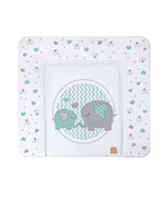 Пеленальный матрасик Топотушки "Слоники" бирюза. (80*71 см.)