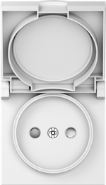 Накладка для розетки без заземления, с крышкой, 16A 250 В~, матовый белый, серия A07