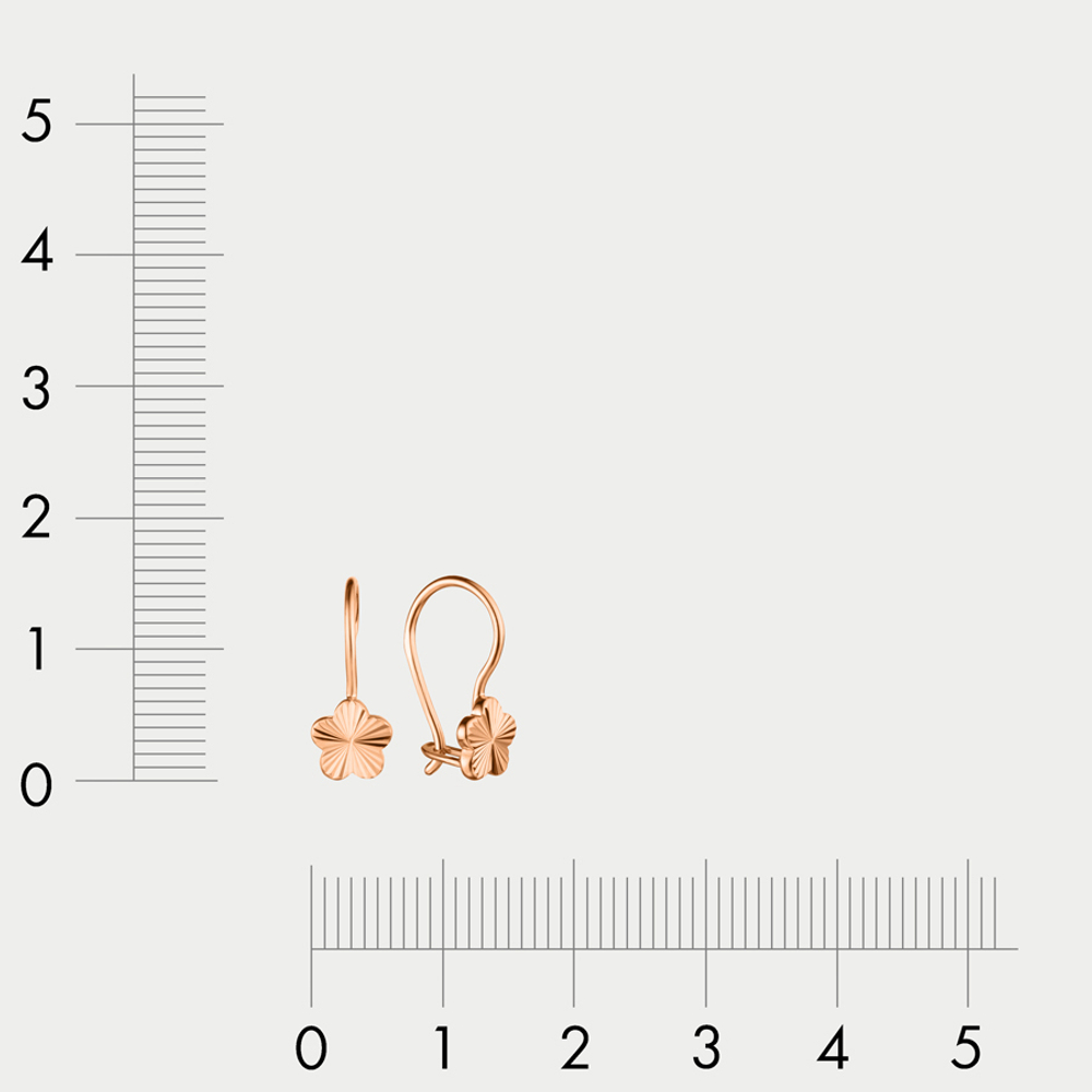 Серьги для детей из розового золота 585 пробы без вставки (арт. АС790-3380)