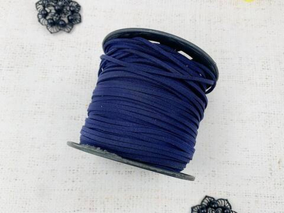 Шнур замшевый, ш. 3 мм, тёмно-синий