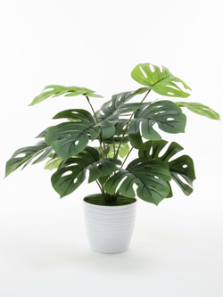 Искусственный куст Монстера 50см в кашпо для украшения дома, офиса