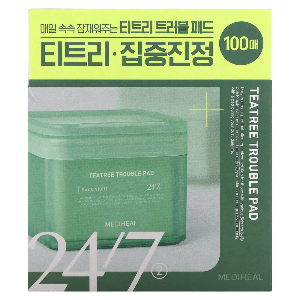 MEDIHEAL, Tea Tree Trouble Pad, 100 таблеток, 170 мл (5,74 жидк. унц.)