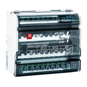 Шина нулевая в корпусе DIN 4х11  sn0-4х11  EKF