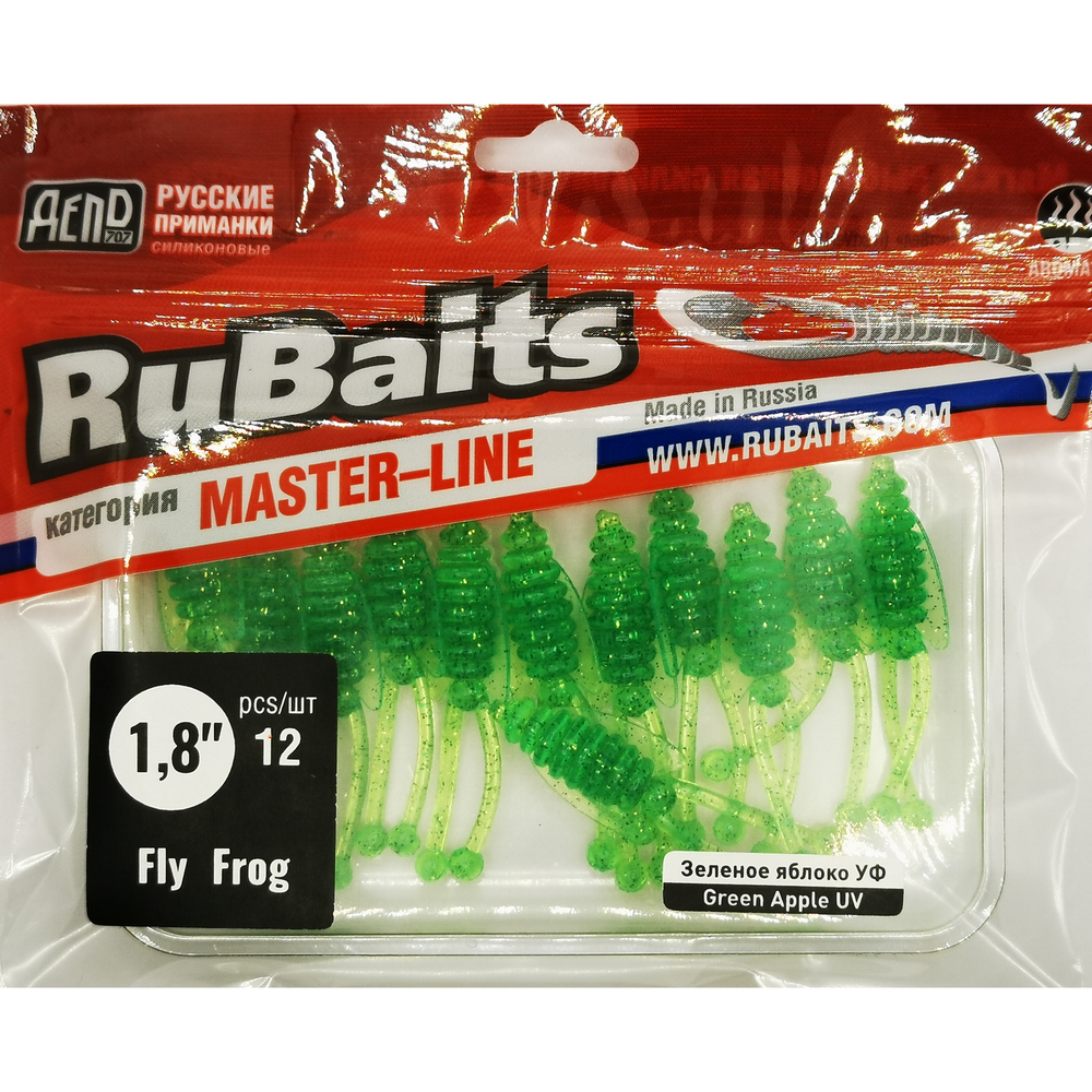 12 шт. 4,5 см Рыболовные, силиконовые приманки рачки. Головастик RuBaits Fly Frog Набор для рыбалки на щуку, судака, окуня, форель Для зимней рыбалки, микроджиг.