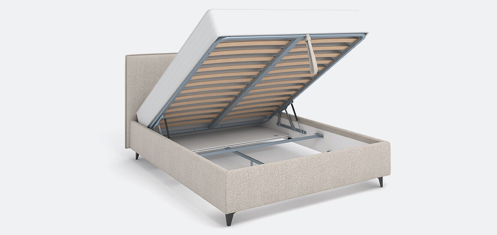 Кровать Ингрид (24) (с.м.160*200) (ТКФ), ЦП 250 Runa light beige, ВариантКроя1