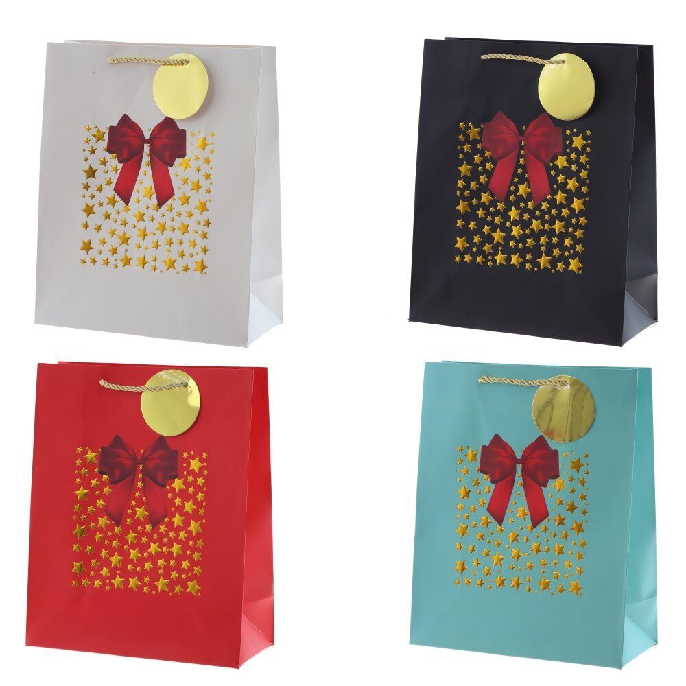 GAEM Пакет подарочный (бумага 210г/м2, блок 12шт), L26 W12 H32 см, 4в.