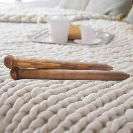 Деревянные спицы для вязания из древесины сосны 40мм/500мм. N19