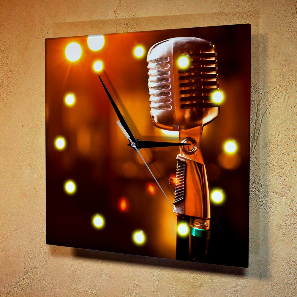 Настенные часы "microphone" Декор для дома, подарок
