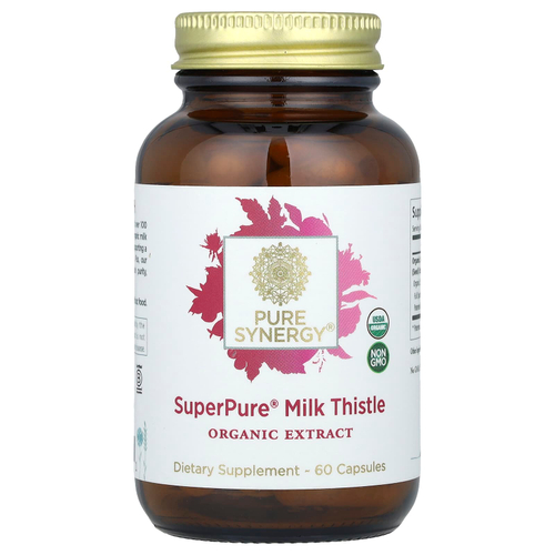 Pure Synergy, сверхчистый органический экстракт расторопши, 60 капсул