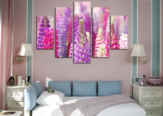 Модульная картина "Сказочные цветы"