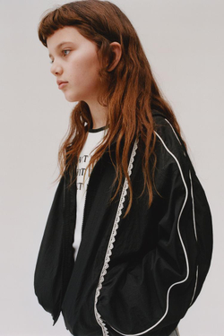 ZARA ДОЖДЕВИК С КРУЖЕВОМ, ЧЕРНЫЙ