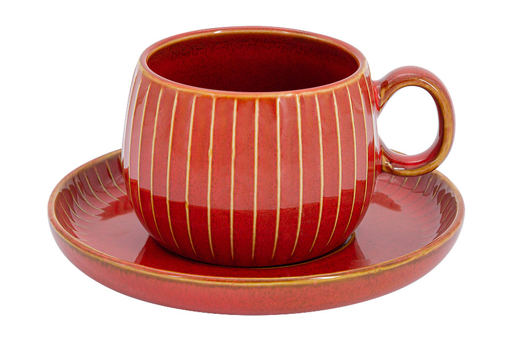 Чайная пара 180мл Home & Style Comet терракота