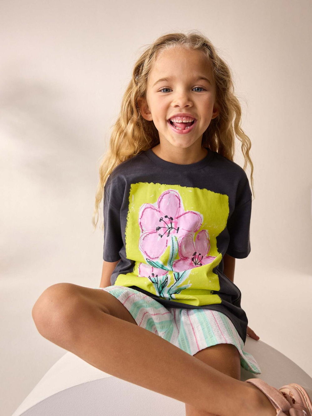 Футболка для девочки Next E44-436, Темно-серый