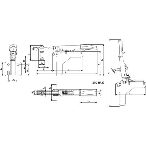 Горизонтальный зажим с открытым плечом BESSEY STC-HA20