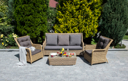 "Гляссе" лаунж-зона из искусственного ротанга, цвет соломенный