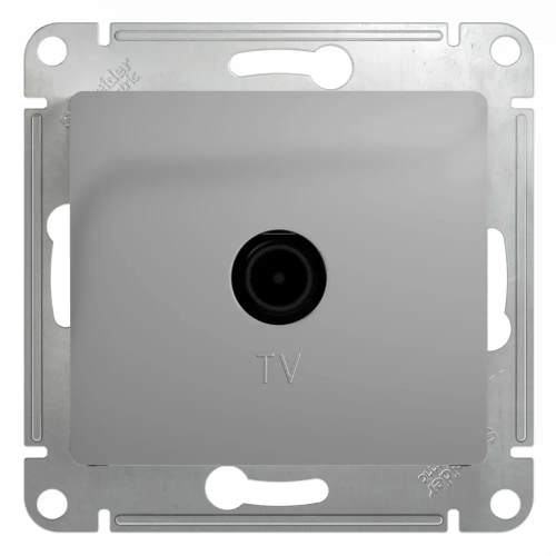 Glossa TV Розетка проходная 4дБ, механизм, Алюминий