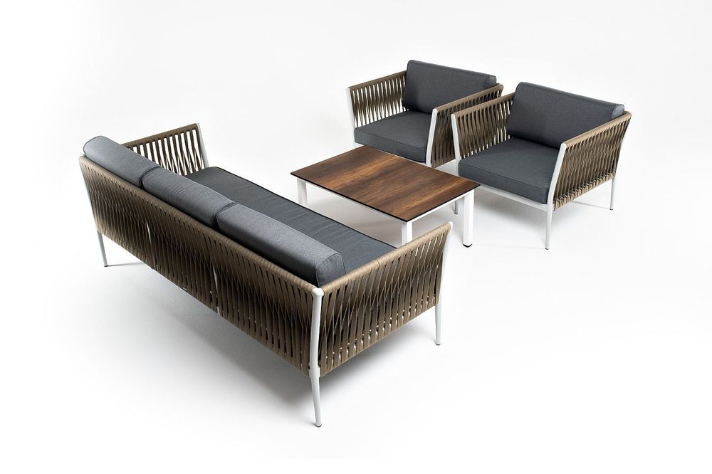 "Касабланка" лаунж-зона плетеная из роупа 5-местная, цвет серый