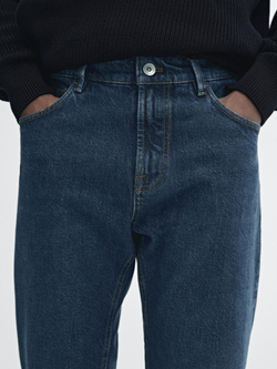 Massimo Dutti Джинсы облегающего кроя с эффектом потертости, индиго