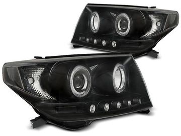Передние фары Angel Eyes для Toyota Land Cruiser 200 (07-12) Black