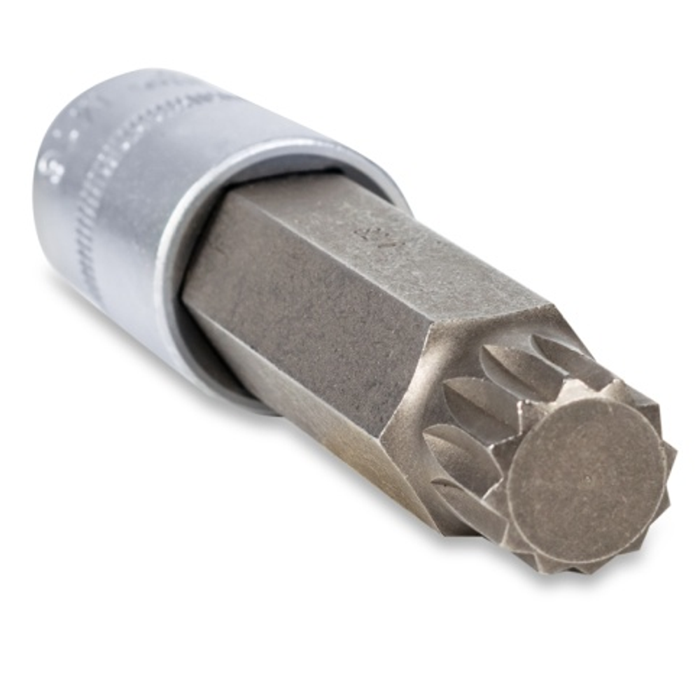 Головка со вставкой 1/2" SPLINE (M16, L-100 мм) с отверстием AVS BS12M16HL