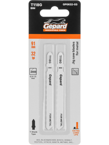 Пилка лобз. по металлу T118G (2 шт.) GEPARD