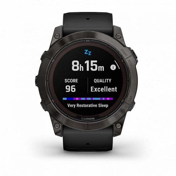 Garmin Fenix 7X Pro Sapphire Solar — титановый корпус с DLC и черный ремешок