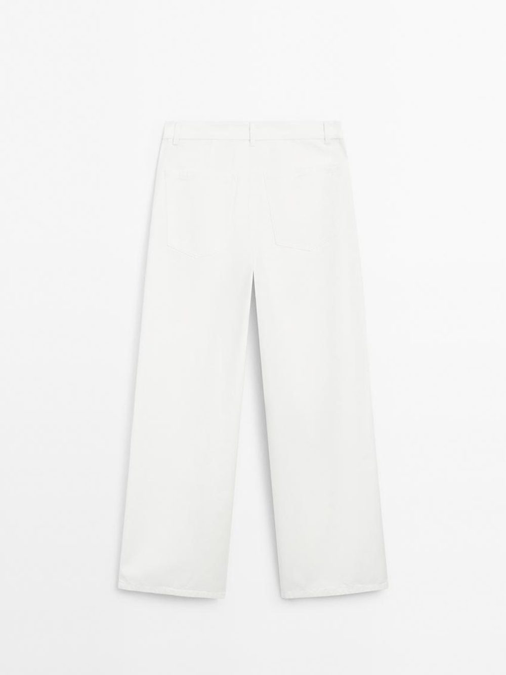 Massimo Dutti Брюки из смесового хлопка, белый