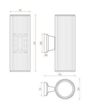 Настенный уличный светильник 2*E27 4513-2W черный Pola Favourite