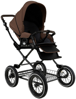 Детская коляска Roan Bass Next Classic d12 2.0 2 в 1 BNC/81/2 Mocha Mousse/Black/руч.Cappuccino
