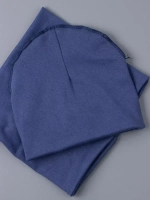 Шапка для мальчика с ушками, осенняя, синяя